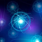 nuclear physics concept: gradient quantum illustration