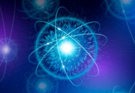 nuclear physics concept: gradient quantum illustration