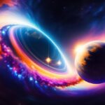 Planets in space with a blue and purple background