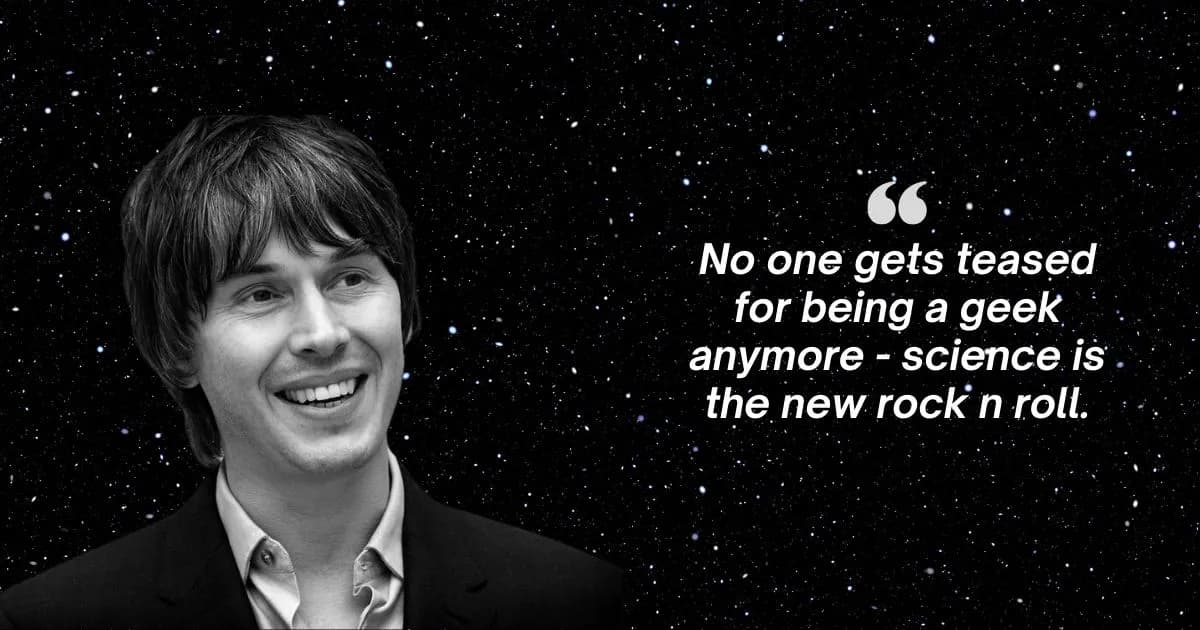 A person on a black-and-white background with a quote
